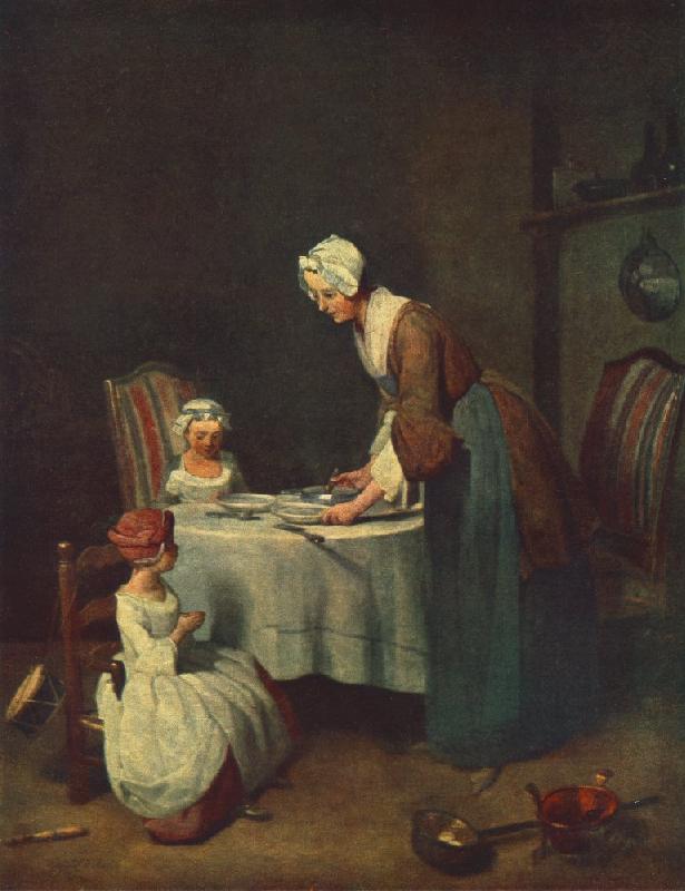 jean-Baptiste-Simeon Chardin The Prayer before Meal Sweden oil painting art